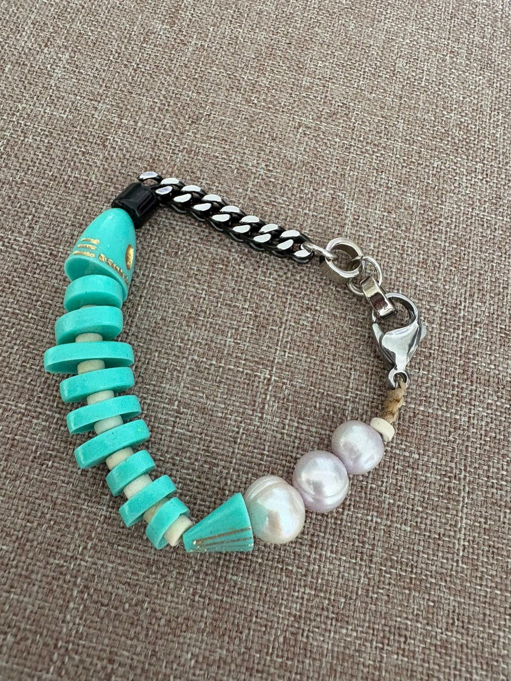 Santa Corona Pulsera Pez Turquesa Mas Perla