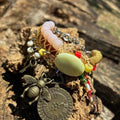 Santa Corona Pulsera Cuenta Central Verde y Abeja Reina