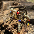 Santa Corona Pulsera Engranajes Pez y Llave Dorados